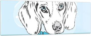 Bilder auf glas - Hund Labrador Auge Portrait - 90x30cm - Glasbilder - Wandbilder - Kunstdruck - zum Aufhängen bereit - Wanddekoration aus Glas - Glas Bilder - Wandbild auf Glas - GAB90x30-3114
