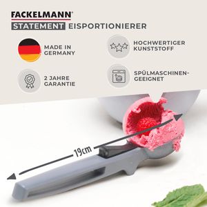 Fackelmann Statement Eisportionierer mit Lift-Up-Funktion  Eislöffel für perfekt geformte Kugeln  Für Eis, Keksteig, Früchte & Co.