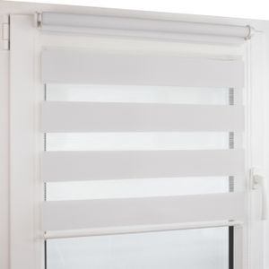 Deco4Me Doppelrollo Klemmfix ohne Bohren - 90 x 160 cm, Weiß - lichtdurchlässig & blickdicht - Duo Rollos für Fenster ohne Bohren - Stoffbreite 86 cm