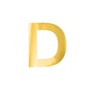 Oblique Unique Bügelbild Buchstabe D Bügelfolie für DIY Gestaltung Beschriftung von Kleidungsstücken uvm. - gold
