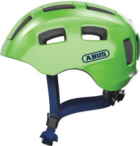 ABUS Fahrradhelm Youn-I 2.0 - mit Licht für Kinder, Jugendliche und junge Erwachsene - für Mädels und Jungs - Grün (funkelnd), Größe M