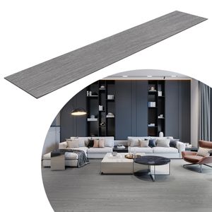 UISEBRT PVC Bodenbelag 5m² in Grau Selbstklebende Fliesen Vinylboden klicksystem Holz-Effekt Vinyl Bodenbelag für Fußbodenheizung 36 Fliesen - 91,44cm x 15,24 cm x 2mm