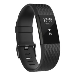 Fitbit Charge 2 Gunmetal Schwarz Gr. L Fitness Tracker Herzfrequenz Höhenmesser