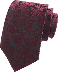 Verstellbare, bestickte lange Anzugkrawatte im Retro-Cashewnuss-Druck für Herren, Krawatte für Blazer, Zubehör, Weinrot