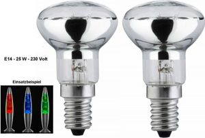 GKA 2 Stück Glühbirne für Lavalampe E14 R39 25 Watt Ersatz Leuchtmittel Glühlampe Reflektor