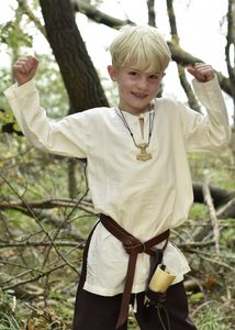 Kinder Mittelalter-Tunika Arn, natur - Mittelalterhemd Ritterkostüm Hemd Wikinger Größe: 164