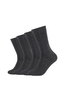 Camano Unisex Socken - Organic Cotton, einfarbig, 4er Pack Grau 43-46