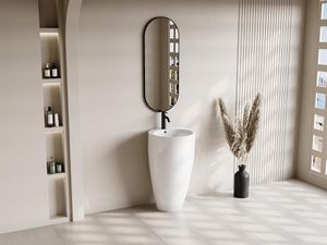 Standwaschbecken zylindrisch - Keramik - Weiß - L50 x H83 - MILOS II
