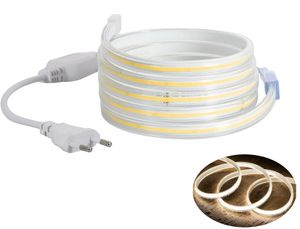 15 Meter, Neutralweiß 4000K COB LED Strip Streifen Set, IP20 Netzkabel ohne Schalter.(240LEDs/M, Teilmöglichkeit aller 10 cm)