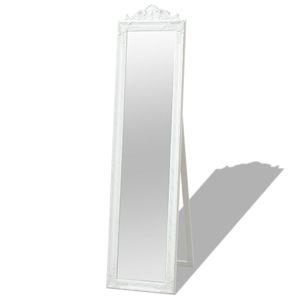 Standspiegel Wandspiegel Garderobenspiegel Spiegel Ganzkörperspiegel Schrankspiegel im Barock-Stil 160x40 cm Weiß