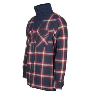 Life Line Peter wattierte Flanell Strickjacke Herren schwarz/rot/weiß Größe M