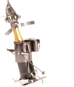 Cepewa Wein-,Sekt-,Flaschenhalter 72117 "Skifahrer" 20,5 x 26,5 x 14 cm (BxHxT)