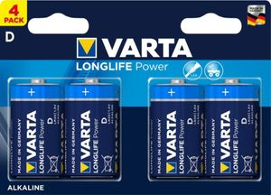 VARTA Batterie Longlife Power Alkaline D Mono LR20 1.5V 1Bli=4Stk 4920121414