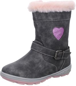 girlZ onlY Mädchen-Stiefelette gefüttert Glitzer-Herz Grau-Silber, Farbe:grau, EU Größe:33