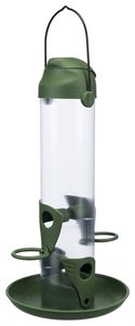 TRIXIE Außen-Futtersäule, Hängend, Grün, Transparent, Kunststoff, 0,75 l, Samen, 290 mm