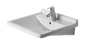 Waschtisch Starck 3 Vital 600 mm mit ÜL, mit HLB, 1 HL, weiß