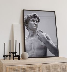 Poster David Statue, groesse_poster:70x100 cm, groesse_rahmen:birke 70x100 cm