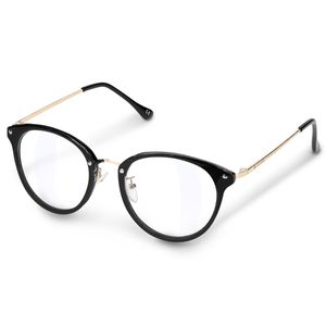 Navaris Retro Brille ohne Sehstärke - Damen Herren Vintage 50er Nerd Brille - Computer Nerdbrille ohne Stärke - mit Metallbügeln