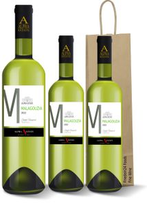 Malagouzia Weißwein AWARD WINNER griechischer Wein 3x750ml mit Geschenktasche