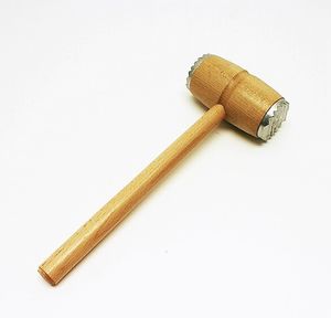 Holz Fleischhammer mit Metall Klopfflächen 29,5x11 cm