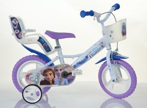 DINO Bikes - Kids bike 12 "124RLFZ3 with seat and basket doll - Frozen 2 2019