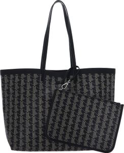 LACOSTE Shopper Schultertasche Zel Shopping Bag Mono Noir Beige schwarz LACOSTE Shopper Schultertasche Zel Shopping Bag Mono Noir Beige schwarz