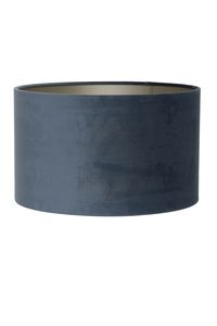 Light & Living - Lampenschirm Zylinder Velours - Dusty Blue - Ø40x30cm - Stoffschirm für E27