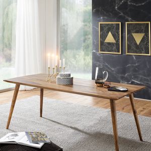 WERAN Esszimmertisch Sheesham rustikal Massiv-Holz Design Landhaus Esstisch Tisch für Esszimmer