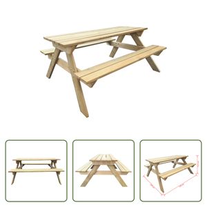 The Living Store Picknicktisch 150x135x71,5 cm Holz