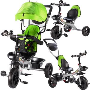 Malplay Kinder Dreirad 3-In-1 | Grün | Kinderdreirad mit 360° Drehsitz | Sonnendach Tasche | Belastbarkeit bis 30 Kg | Ultraleicht | Für Kinder Ab 2 Jahren
