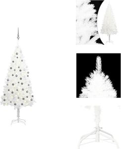 vidaXL Künstlicher Weihnachtsbaum mit Beleuchtung & Kugeln Weiß 180 cm -  Weihnachtsbäume