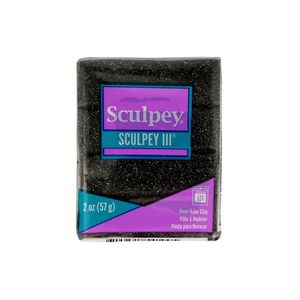 Sculpey Polymer Clay 57 g - schwarzer Glitzer