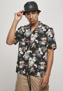 Urban Classics - Viskózová košeľa s tropickým lemom - XL