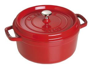 Staub Cocotte oval Kirschrot 24cm Gusseisen Bräter