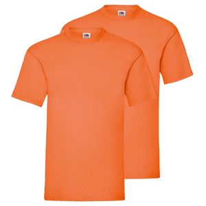 Doppelpack Fruit of the Loom Valueweight T-Shirt + GRATIS MyShirt Stoffbeutel Farbe: orange Größe: M