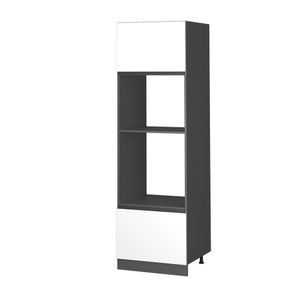 Vicco Mikrowellenschrank R-Line, 60 cm J-Shape, Weiß/Anthrazit