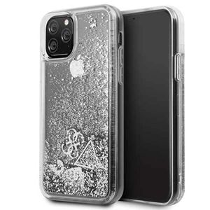 Guess Hard Cover Schutzhülle für Apple iPhone 11 Pro Silber Glitzer Tasche Case