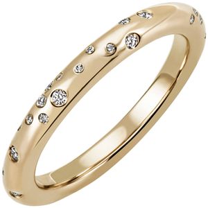 JOBO Damen Ring 60mm 585 Gold Gelbgold 34 Diamanten Brillanten 0,21ct. Diamantring