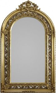 Casa Padrino Barock Spiegel Halbrund Gold 190 x 110 cm - Prunkvoll