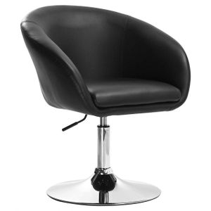 WOLTU BH24sz-1 Barová stolička Koktailová stolička, plynulé nastavenie výšky, pochrómovaná oceľ, Imitácia kože, čierna
