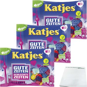 Katjes GZSZ Fruchtgummi vegan 3er Pack (3x175g Packung) + usy Block