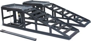 2x Auffahrrampe mit Hydraulischer für PKW KFZ Wagenheber höhenverstellbar Reifenbreite 245mm, Grau