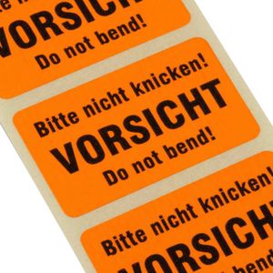 500 Etiketten Bitte nicht knicken Vorsicht do not bend Haftpapier 38x23 mm