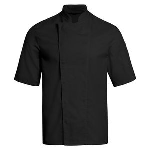 Greiff GASTRO MODA Herren Cuisine Basic Kochjacke Kurzarm Stehkragen Druckknöpfe Regular Fit Polyester/Baumwollmix ® Schwarz 5XL Greiff GASTRO MODA Herren Cuisine Basic Kochjacke Kurzarm Stehkragen Druckknöpfe Regular Fit Polyester/Baumwollmix ® Schwarz 5XL