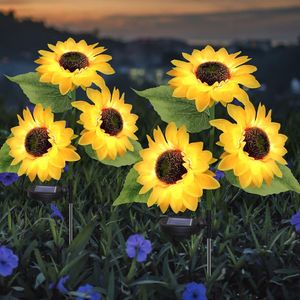 Solarlampen, Solar Gartenleuchte, 2 Stück Solarleuchten, Solar Sonnenblumen, Wasserdicht, für Garten, Terrasse, Weihnachtsdeko Solarlampen, Solar Gartenleuchte, 2 Stück Solarleuchten, Solar Sonnenblumen, Wasserdicht, für Garten, Terrasse, Weihnachtsdeko