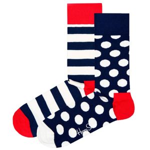 Happy Socks Uni Socken, 2er Pack - Classic Crew, Organic Baumwolle, Farbmix Big Dot 41-46