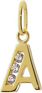 Buchstabe A 8 Karat 333 Gelbgold Kettenanhänger Klein 8mm Alphabet Zirkonia 9233