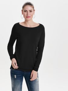 ONLY Damen Strick Pulli MILA LACY L/S LONG PULLOVER KNT NOOS vokuhila, Größe:L, Farbe:MILA Black