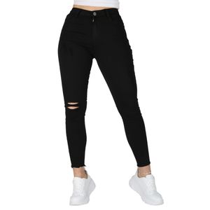 Giralin Damen Jeans Casual Skinny Fit Regular Waist Denim Hose 837230 Schwarz 40 / L