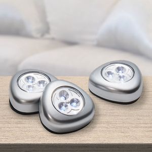 Grundig LED Spots 5 Stück - Schrankbeleuchtung - Touch Lampe - Batteriebetrieben - Selbstklebend - Kunststoff - Silber